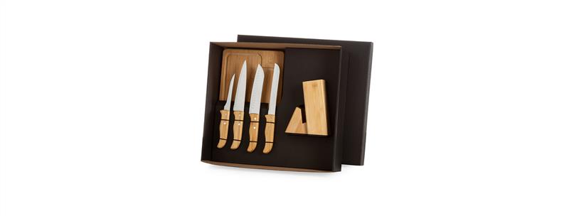 Conjunto Para Cozinha Com Cepo Em Bambu / Inox - 6